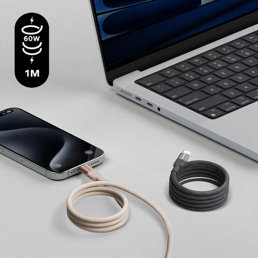 MOMAX Mag.Link Magnetic USB-C to USB-C Cable 60W 1m