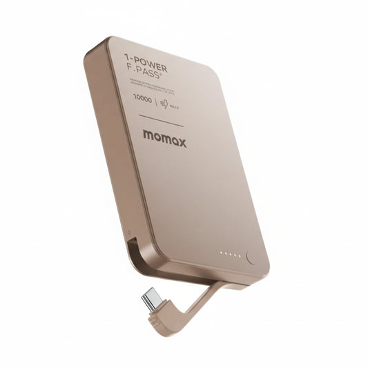 MOMAX 1-Power F.Pass⁺ 10000mAh Magnetic Battery Pack with Built-in Cable