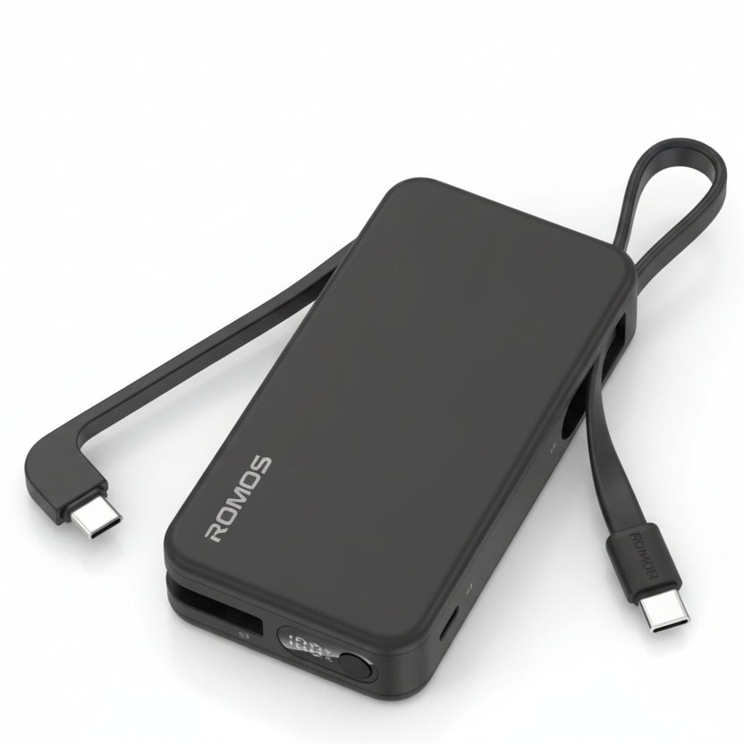 MOMAX 1-Power Vital+ Power Bank 10000mAh With 2 Built-In USB-C Cables