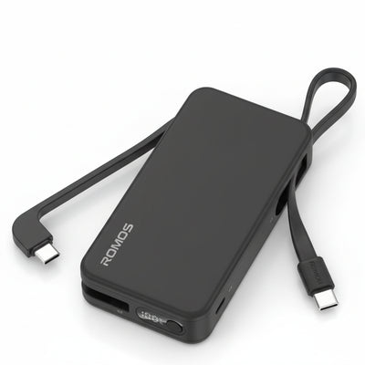 MOMAX 1-Power Vital+ Power Bank 10000mAh With 2 Built-In USB-C Cables