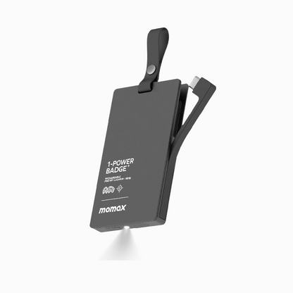 MOMAX 1-Power Badge+ Emergency Power Bank With Find My Locator