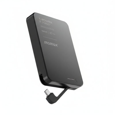 MOMAX 1-Power F.Pass⁺ 10000mAh Magnetic Battery Pack with Built-in Cable