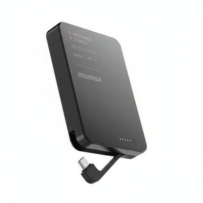MOMAX 1-Power F.Pass⁺ 10000mAh Magnetic Battery Pack with Built-in Cable