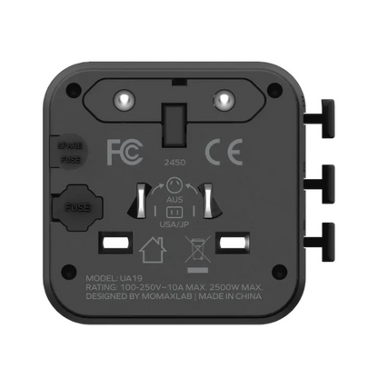 MOMAX 1-World Universal Travel Charger with Dual AC