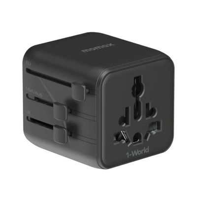 MOMAX 1-World Universal Travel Charger with Dual AC