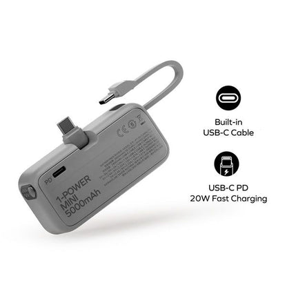 MOMAX 1-Power Mini 3-in-1 Power Bank 5000mAh