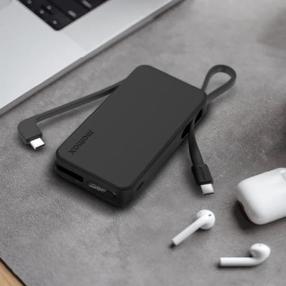 MOMAX 1-Power Vital+ Power Bank 10000mAh With 2 Built-In USB-C Cables