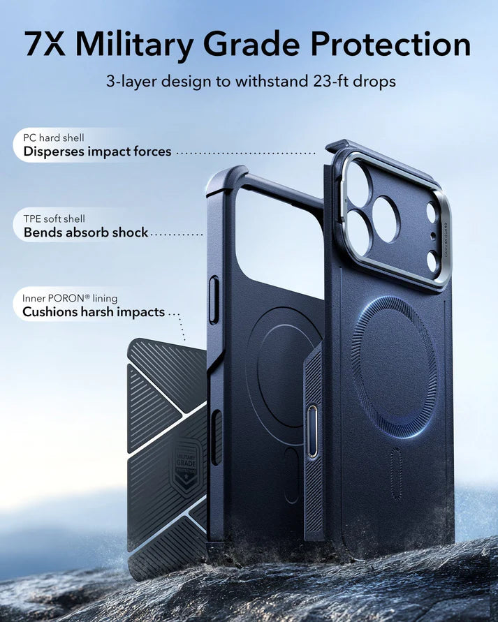 ESR Cyber Tough Magnetic Case (Camera Control, Stash Stand) 17 SERIES